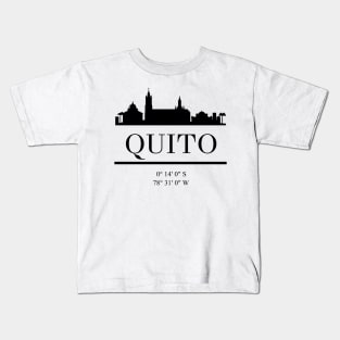 QUITO ECUADOR BLACK SILHOUETTE SKYLINE ART Kids T-Shirt